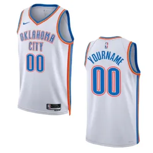 Maglia Oklahoma City Thunder Personalizzata Association Edition 2022-23 Swingman Bianco - Uomo Maglia Oklahoma City Thunder Personalizzata Association Edition 2022-23 Swingman Bianco - Uomo