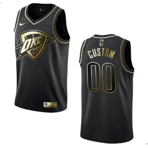 Maglia Oklahoma City Thunder Personalizzata Golden Edition Swingman Nero - Uomo Maglia Oklahoma City Thunder Personalizzata Golden Edition Swingman Nero - Uomo