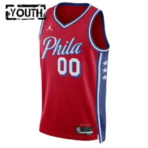 Maglia Philadelphia 76ers Jordan Personalizzata Statement Edition Swingman Rosso - Bambino