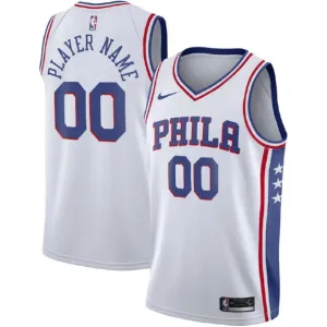Maglia Philadelphia 76ers Personalizzata Association Edition Swingman Bianco - Uomo