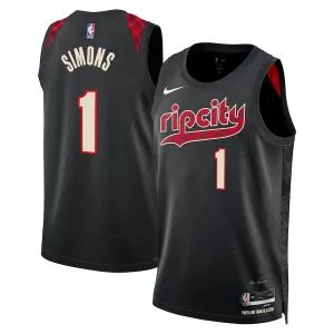 Maglia Portland Trail Blazers Anfernee Simons City Edition 2023-24 Swingman Nero - Uomo