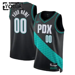 Maglia Portland Trail Blazers Personalizzata City Edition 2022-23 Swingman Nero - Bambino