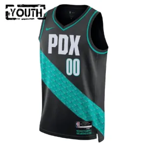 Maglia Portland Trail Blazers Personalizzata City Edition 2022-23 Swingman Nero - Bambino