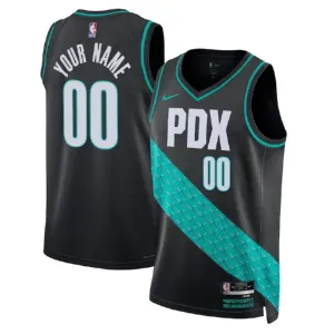 Maglia Portland Trail Blazers Personalizzata City Edition 2022-23 Swingman Nero - Uomo