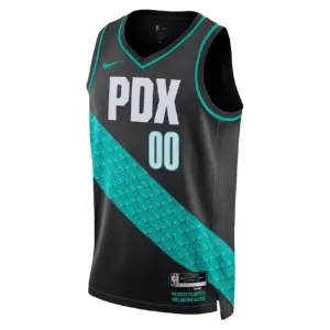 Maglia Portland Trail Blazers Personalizzata City Edition 2022-23 Swingman Nero - Uomo