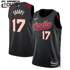 Maglia Portland Trail Blazers Shaedon Sharpe City Edition 2023-24 Swingman Nero - Bambino