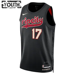 Maglia Portland Trail Blazers Shaedon Sharpe City Edition 2023-24 Swingman Nero - Bambino