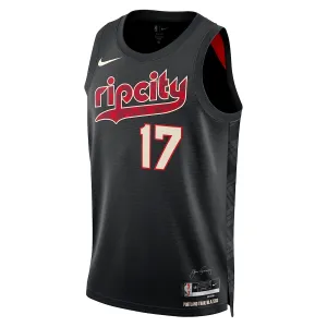 Maglia Portland Trail Blazers Shaedon Sharpe City Edition 2023-24 Swingman Nero - Uomo