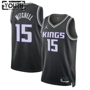 Maglia Sacramento Kings Jordan Davion Mitchell 15 Statement Edition Swingman Nero - Bambino