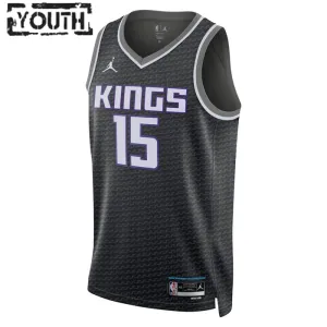 Maglia Sacramento Kings Jordan Davion Mitchell 15 Statement Edition Swingman Nero - Bambino