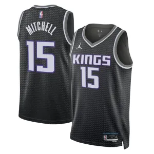Maglia Sacramento Kings Jordan Davion Mitchell 15 Statement Edition Swingman Nero - Uomo