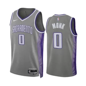 Maglia Sacramento Kings Malik Monk 0 City Edition 2022-23 Swingman Grigio - Uomo Maglia Sacramento Kings Malik Monk 0 City Edition 2022-23 Swingman Grigio - Uomo