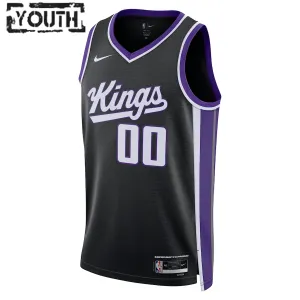 Maglia Sacramento Kings Personalizzata Icon Edition 2023-24 Swingman Nero - Bambino