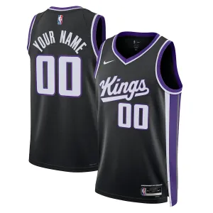 Maglia Sacramento Kings Personalizzata Icon Edition 2023-24 Swingman Nero - Uomo