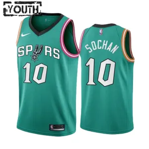 Maglia San Antonio Spurs Jeremy Sochan 10 City Edition 2022-23 Swingman Teal - Bambino Maglia San Antonio Spurs Jeremy Sochan 10 City Edition 2022-23 Swingman Teal - Bambino