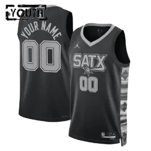 Maglia San Antonio Spurs Jordan Personalizzata Statement Edition Swingman Nero - Bambino