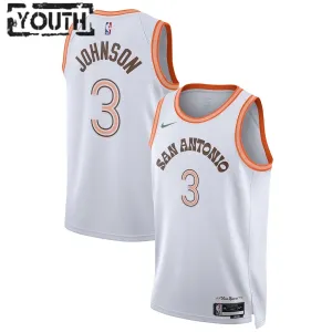 Maglia San Antonio Spurs Keldon Johnson City Edition 2023-24 Swingman Bianco - Bambino