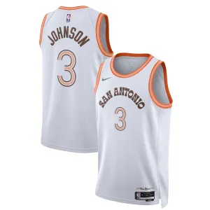 Maglia San Antonio Spurs Keldon Johnson City Edition 2023-24 Swingman Bianco - Uomo
