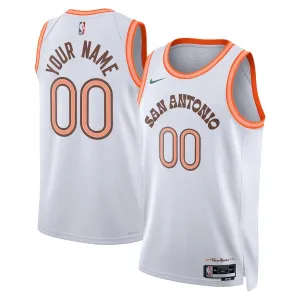 Maglia San Antonio Spurs Personalizzata City Edition 2023-24 Swingman Bianco - Uomo