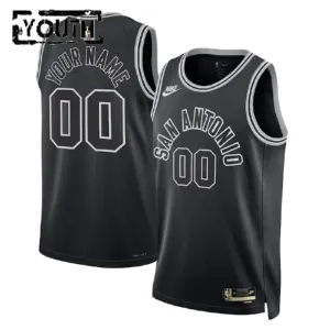 Maglia San Antonio Spurs Personalizzata Classic Edition 2022-23 Swingman Nero - Bambino