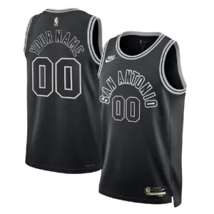 Maglia San Antonio Spurs Personalizzata Classic Edition 2022-23 Swingman Nero - Uomo