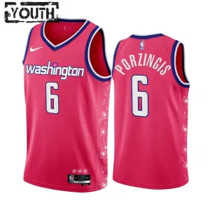 Maglia Washington Wizards Kristaps Porzingis 6 City Edition 2022-23 Swingman - Bambino Maglia Washington Wizards Kristaps Porzingis 6 City Edition 2022-23 Swingman - Bambino